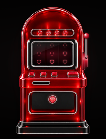Slot Machine in Ruby Glass Red